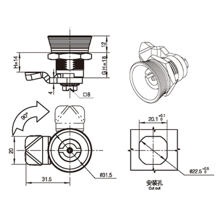 نوع أداة سيمنز Cam Lock-A6016