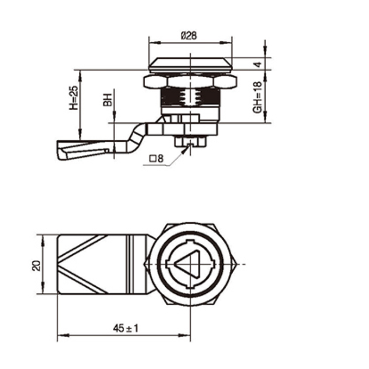 أداة مكافحة العبث من نوع Cam Lock-A6017