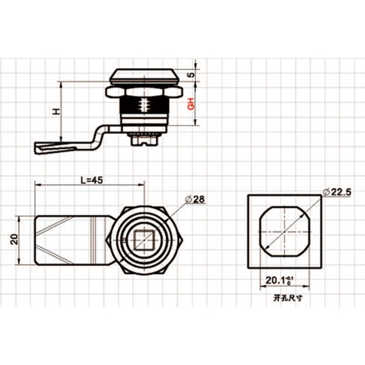 أداة قياسية أمريكية نوع Cam Lock-A6301